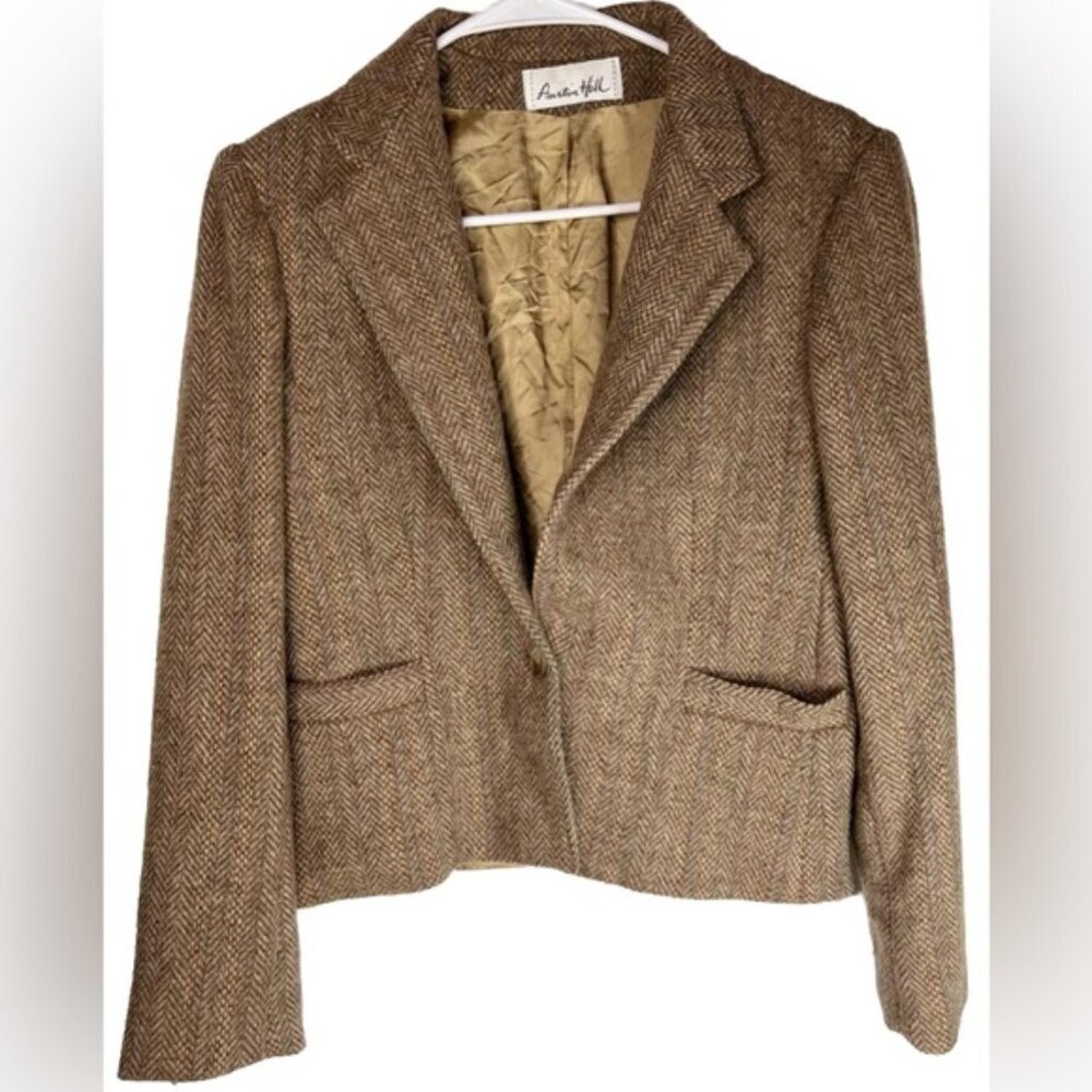 Vintage Austin Hill 100% PURE WOOL 1 Button‎ Lined Blazer with Pockets Size “S”
